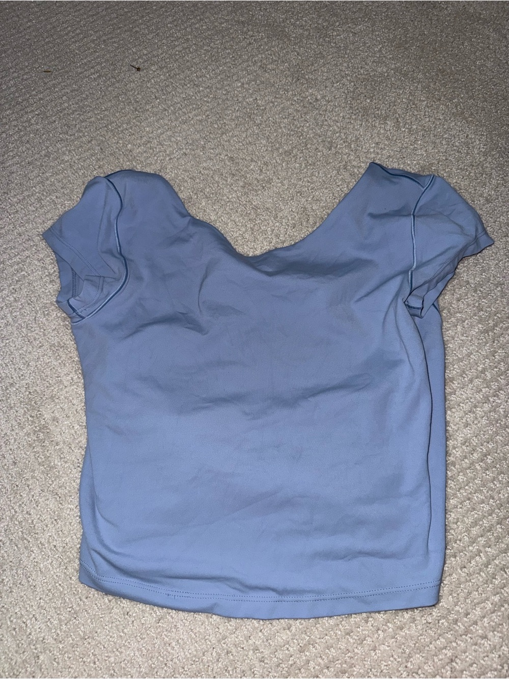 aerie Pale Blue Scoop Neck Crop Tee